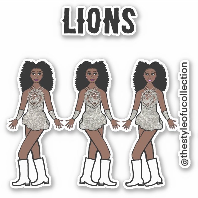 Majorette / Dancer Stickers  Silver  Lion A (Front)