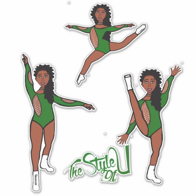 Majorette / Dancer Tri Pose Green (Front)