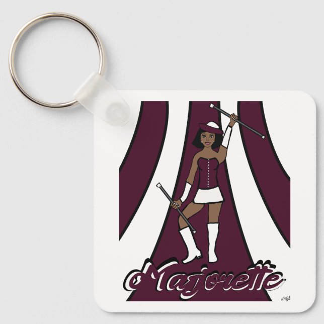 Majorette Keychain/ Burgundy Key Ring (Front)