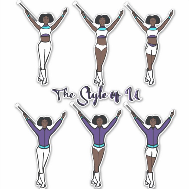 Majorette Quick Change Stickers ( Aqua Grape )  (Front)