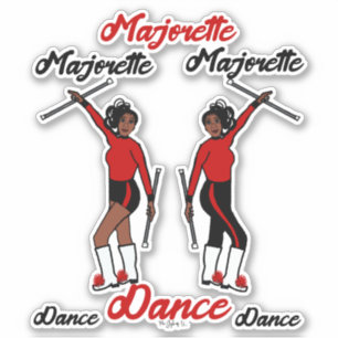 Majorette Stickers (Black Red 2 )