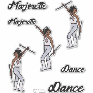 Majorette Stickers (White Diamond)