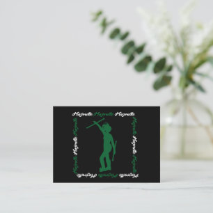 Majorette Twirler Notecard #1 ( Green Black )