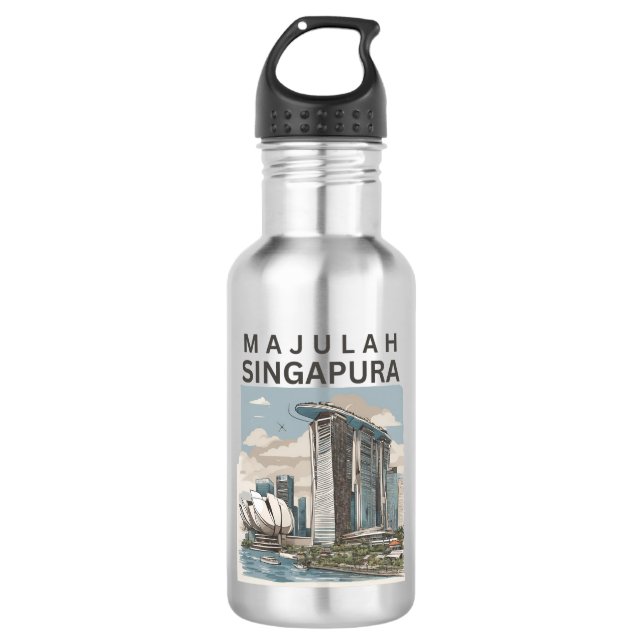 Majulah Singapura 532 Ml Water Bottle (Front)