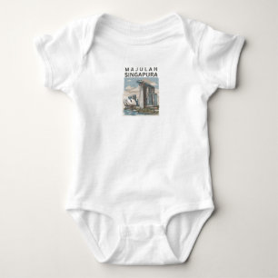 Majulah Singapura Baby Bodysuit