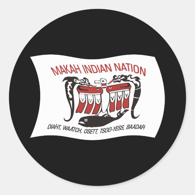 Makah Tribe Flag Sticker (Front)