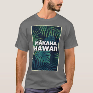Makaha Hawaii Beaches Palm Leaves Summer Art  T-Shirt