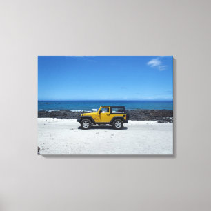 Makalawena Beach Hawaii jeep adventure canvas Print