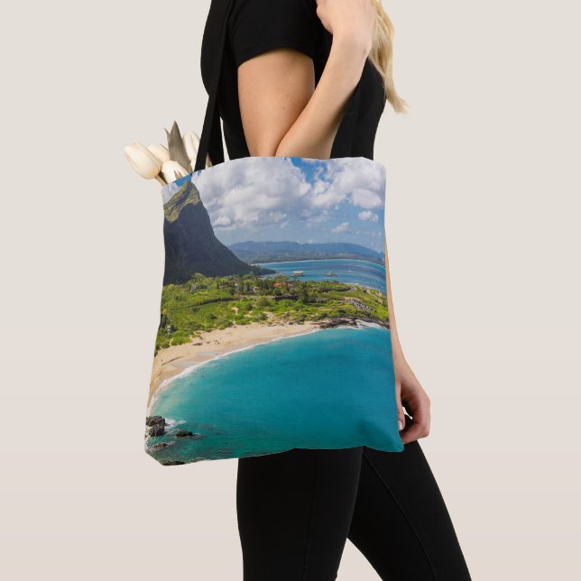 Makapuu Beach Coastline Tote Bag (Close Up)