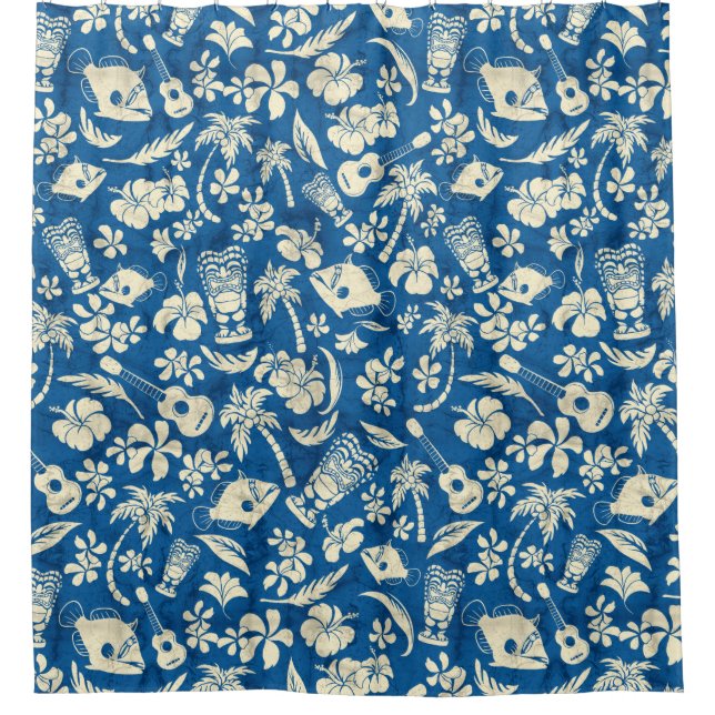 Makapuu Beach Hawaiian Batik Aloha Shirt Shower Curtain (Front)