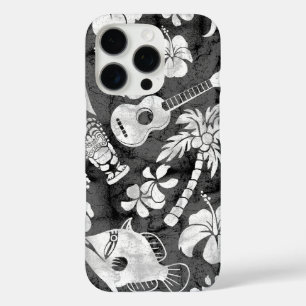 Makapuu Beach Hawaiian Batik Black iPhone 16 Pro Case