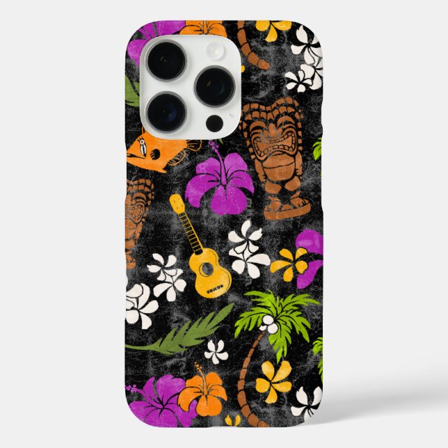 Makapuu Beach Hawaiian Batik Black Multi Case-Mate iPhone Case (Back)