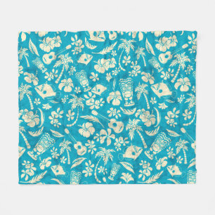 Makapuu Beach Hawaiian Batik Fleece Blanket
