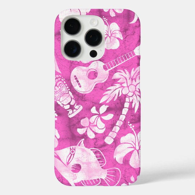 Makapuu Beach Hawaiian Batik Pink Case-Mate iPhone Case (Back)