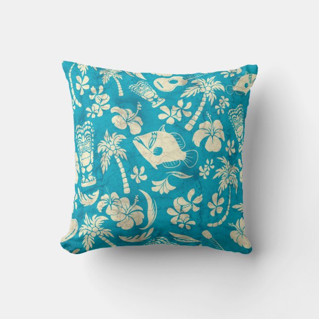 Makapuu Beach Hawaiian Batik Square Pillows (Front)