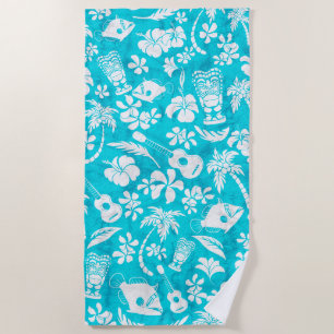 Makapuu Beach Hawaiian Batik Turquoise Towel