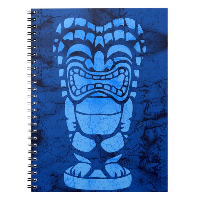 Makapuu Beach Hawaiian Laughing Tiki Batik Spiral Notebook (Front)