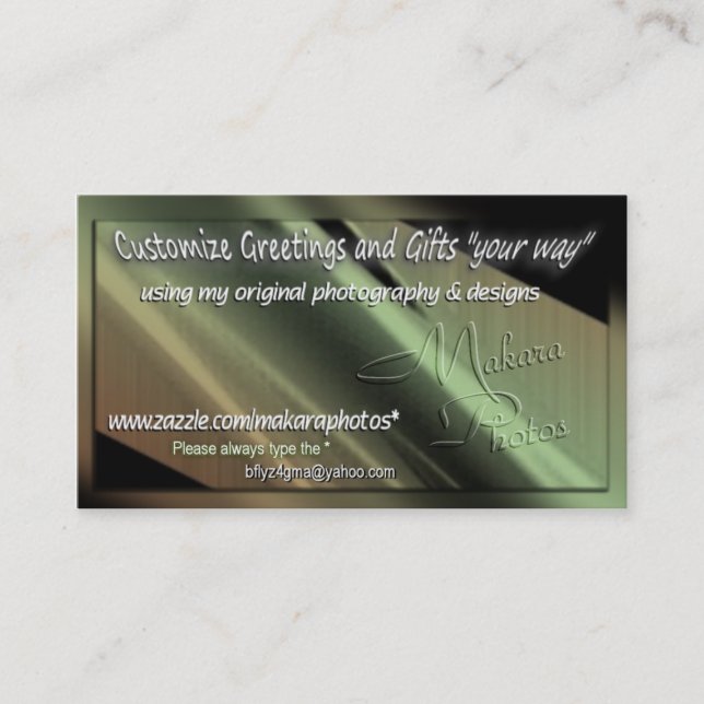 MakaraPhotos Graphic Designed  Business Card (Front)