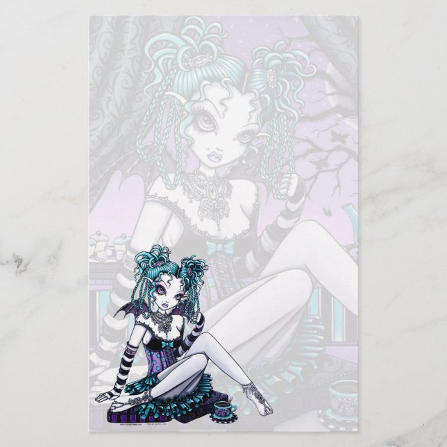 "Makayla" Goth Couture Tea Party Fairy Stationery (Front)