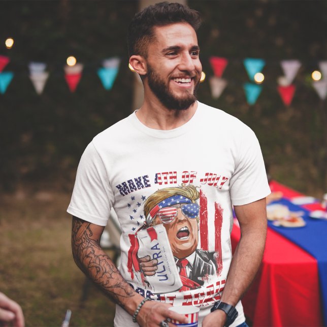 Make 4th of July Great Again -Men's T-Shirt (This classic heavyweight T shirt is perfect for the man who wants to make a bold statement.)