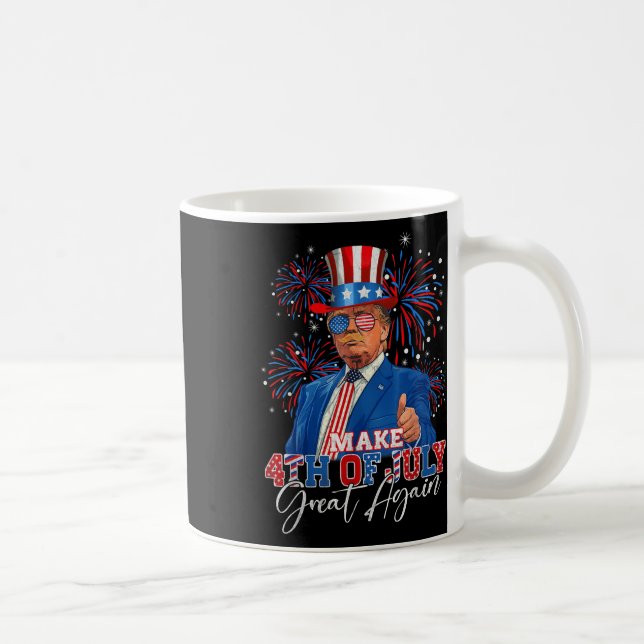 Make 4th Of July Great Again Patriotic Firework Coffee Mug (Right)