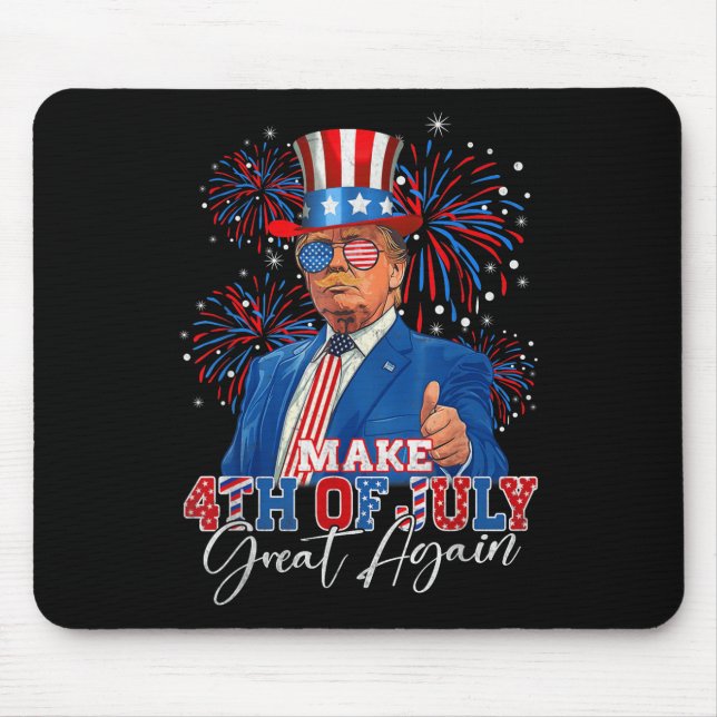 Make 4th Of July Great Again Patriotic Firework Mouse Pad (Front)
