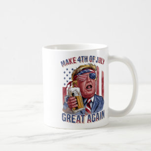 Make 4th Of July Great Again Trump Beer Patriotic Coffee Mug