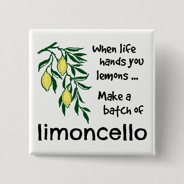 Make a Batch of Limoncello Lemon Liqueur 15 Cm Square Badge (Front)