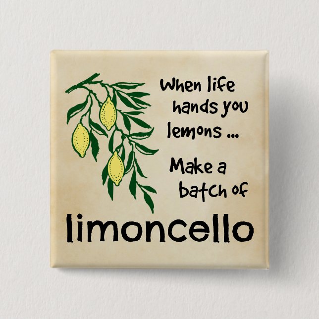 Make a Batch of Limoncello Lemon Liqueur 15 Cm Square Badge (Front)