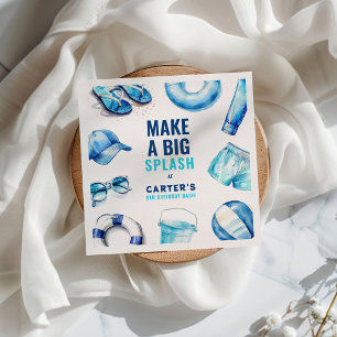 Make a Big Splash Boys Pool Party Birthday Napkin