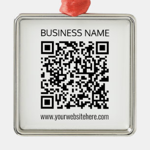 Make a Business QR Code Instantly & Editable Text Metal Tree Decoration