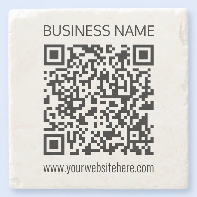 Make a Business QR Code Instantly & Editable Text Stone Coaster (Creator Uploaded)