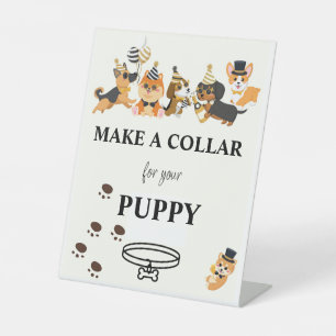 Make A Collar Sign, Puppy Pawty Pedestal Sign
