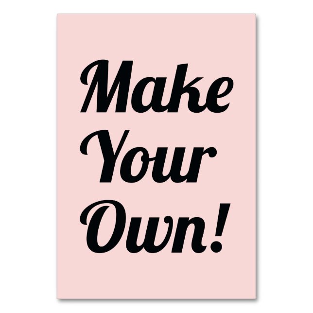 Make a Custom Printed Table Number (Front)