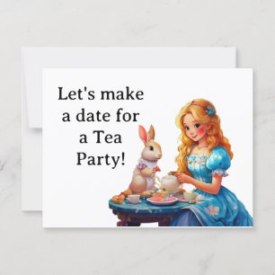 Make A Date For a Tea Party Postcard