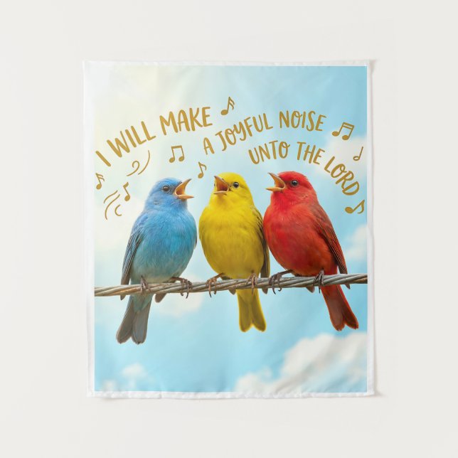 'Make a Joyful Noise" Psalm 100:1 Bible Inspired Tapestry (Front)