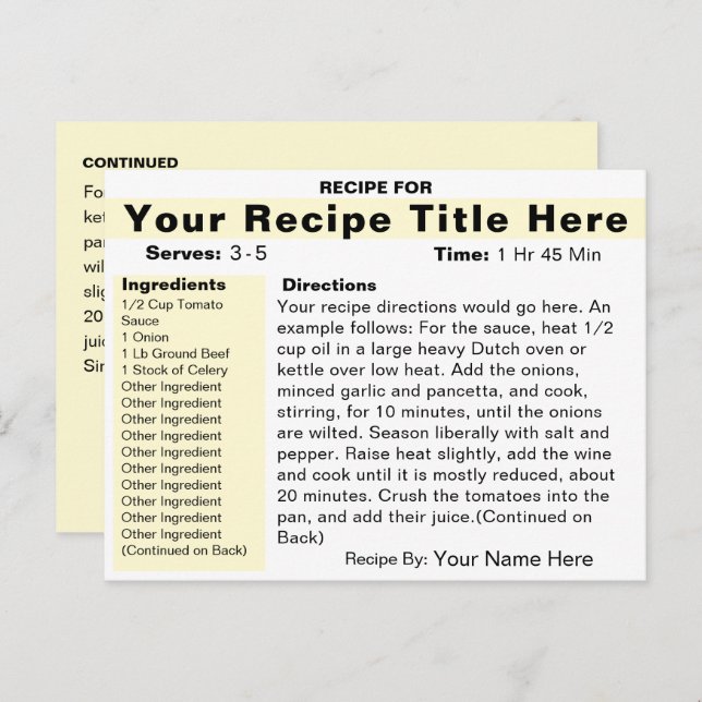 Make a Recipe Card (Front/Back)