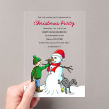 Make a Snowman on a Christmas Party Invitation