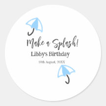 Make a splash blue umbrella summer pool birthday p