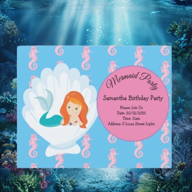 Make a Splash Mermaid Birthday Party  Invitation (Magical Mermaid Birthday Party Design)