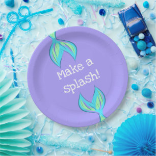 Make a Splash! Mermaid Purple Paper Plate