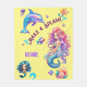 Make A Splash Mermaid Under The Sea Fleece Blanket