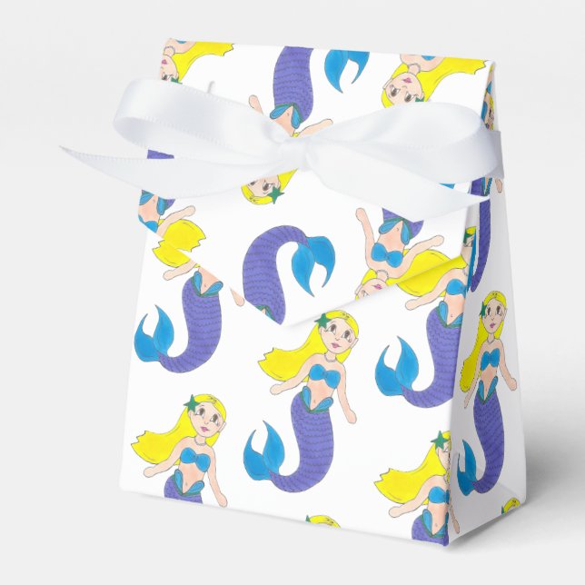 Make a Splash Swimming Mermaid Birthday Party Favour Box (Front Side)