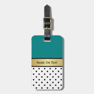 Make a Stylish Statement with a Teal, Gold Ribbon Luggage Tag