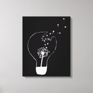 Make a Wish Abstract Dandelion Flower Canvas Print