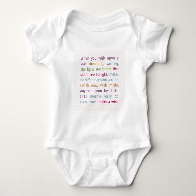 Make a Wish Baby Bodysuit (Front)