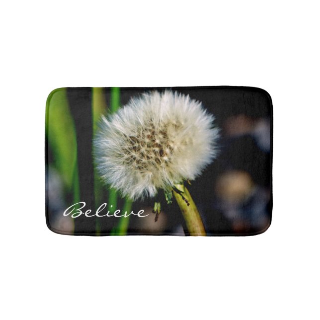 Make a Wish, Believe, Dandelion Bath Mat (Front)