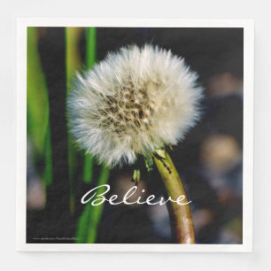 Make a Wish, Believe, Dandelion Napkin