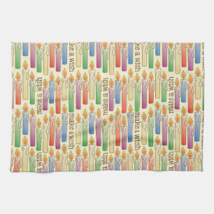 “Make a Wish” Birthday Candles Kitchen Towel
