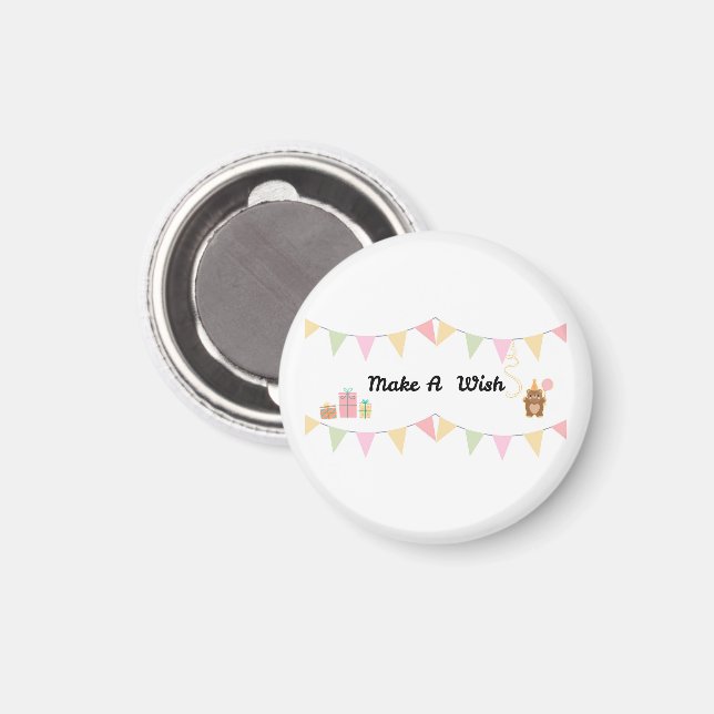 Make A Wish – Birthday Party Bann Magnet (Front/Back)
